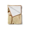 thumbnail image 2 of Animal Soft Flannel Fleece Throw Blanket, 3 Cats Feline Familly Siamese Babies Kittens with Ivy Background, Cozy Plush for Indoor and Outdoor Use, 60" x 80", Tan and Pale Brown, by Ambesonne, 2 of 6