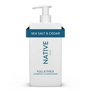 Native Full & Thick 2-in-1 Shampoo & Conditioner, Sea Salt & Cedar, Sulfate & Paraben Free, 16.5 oz