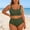 Army Green, variant on Women Plus Size Bikinis Set With Briefs Plus Size Two Piece Swimsuit Bikini With And Adjustable Straits For Full Figure Coffee 2XL