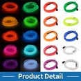 thumbnail image 7 of Unique Bargains 3 Meter EL Wire Cable LED Glow String Light Car Lighting Strip Flexible Neon Light for Car Decoration Battery Box(3V) Pink, 7 of 7