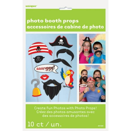 Pirate Photo Booth Props, 10 Piece