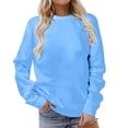 thumbnail image 2 of Blue Womens Tops Fashion Casual Women's Warm Sweatshirt Long Sleeve O Neck 2024 Autumn and Winter New Women's Sweatshirt Top Fall Outfits for Women 2025, 2 of 6