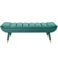 thumbnail image 4 of Modway Guess Channel Tufted Performance Velvet Accent Bench in Teal, 4 of 7