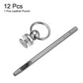 thumbnail image 3 of Uxcell 12pcs Metal Studs Rivets 8mm D-Ring Button Rivets with 3.5mm Leather Hole Punch for Leather, Silver Tone, 3 of 6
