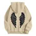 thumbnail image 4 of KKBOTIVE Mens Fashion Angel Wing Printed Hoodies Casual Long Sleeve Hooded Pullover for Men's Fall Winter Streetwear Khaki Size: L, 4 of 4