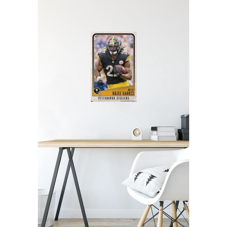 Trends International NFL Pittsburgh Steelers - Najee Harris 22 Framed Wall  Poster Prints Black Framed Version 22.375 x 34