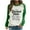 Green, variant on Jsaierl Womens Trendy Letter Printed Sweatshirts Funny Patchwork Long Sleeve Pullover Daily Work Round Neck Tops Soft Comfy Warm Blouses