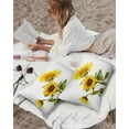 thumbnail image 4 of Spring Blooming Sunflowers White Outdoor Pillow Covers Set of 2,Decorative Waterproof Throw Pillow Case,Farm Green Leaves Floral Cotton Linen Soft Cozy Cushion Pillowcases, 4 of 7