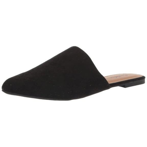 Qupid Women's Mule Slip On Fashion Sandals,Black Suede,9