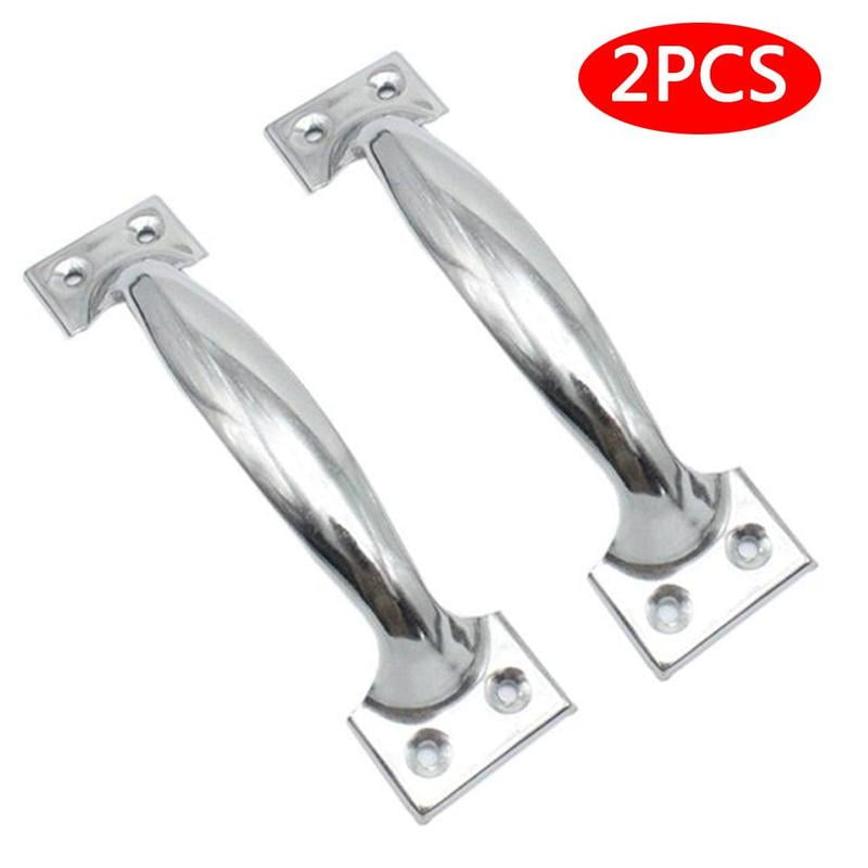 S Bigsweety Metal Rectangle Shaped Recessed Folding Pull Handle Grip Metal Pull Handles with Rubber Grip for Tool Box 