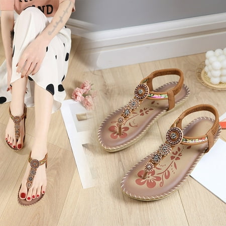 

sandals women s outdoor summer elastic band flat beach open toe breathable sandals shoes
