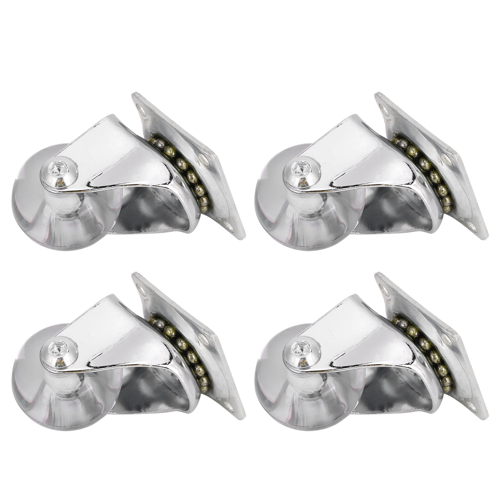 Small Caster Wheels For Furniture, Non-Marking Low Profile Casters, Heavy Duty Polyurethane Rubber Silent Casters, Smooth 360 Degrees Rotation, Set Of 4