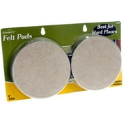 5" Round Glue-Free Reusable Felt Sliders for Hard Floors, 4 Pcs