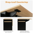 thumbnail image 6 of Gymax Kitchen Island Cart w/ Drop-Leaf & Power Outlet Microwave Shelf Wine Rack Drawer Black, 6 of 10