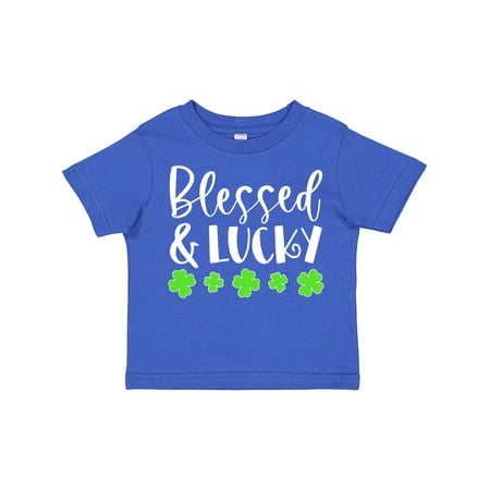

Inktastic Blessed and Lucky 4 Leaf Clovers St. Patrick s Day Gift Toddler Boy or Toddler Girl T-Shirt