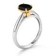 thumbnail image 3 of Gem Stone King 10K White and Yellow Gold Black Onyx Solitaire Engagement Ring for Women (1.60 Cttw, Oval 8X6MM, Gemstone December Birthstone, Available in Size 5, 6, 7, 8, 9), 3 of 4