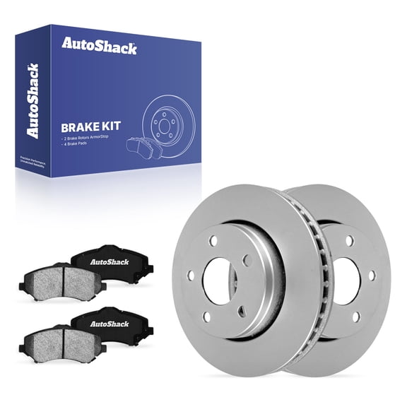 AutoShack Front Brake Rotors & Ceramic Pads for Jeep, Wrangler 2007-2017 Wrangler JK 2018, 4WD RWD V6 3.6L 3.8L - Coated - ArmorStop - 11.89" (302 mm), 5-Lug
