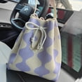 thumbnail image 3 of Sac Seau Motif Géométrique Colorblock Simple, Sac de Rangement Classique à Cordon, Sac à Main Léger, 3 of 6