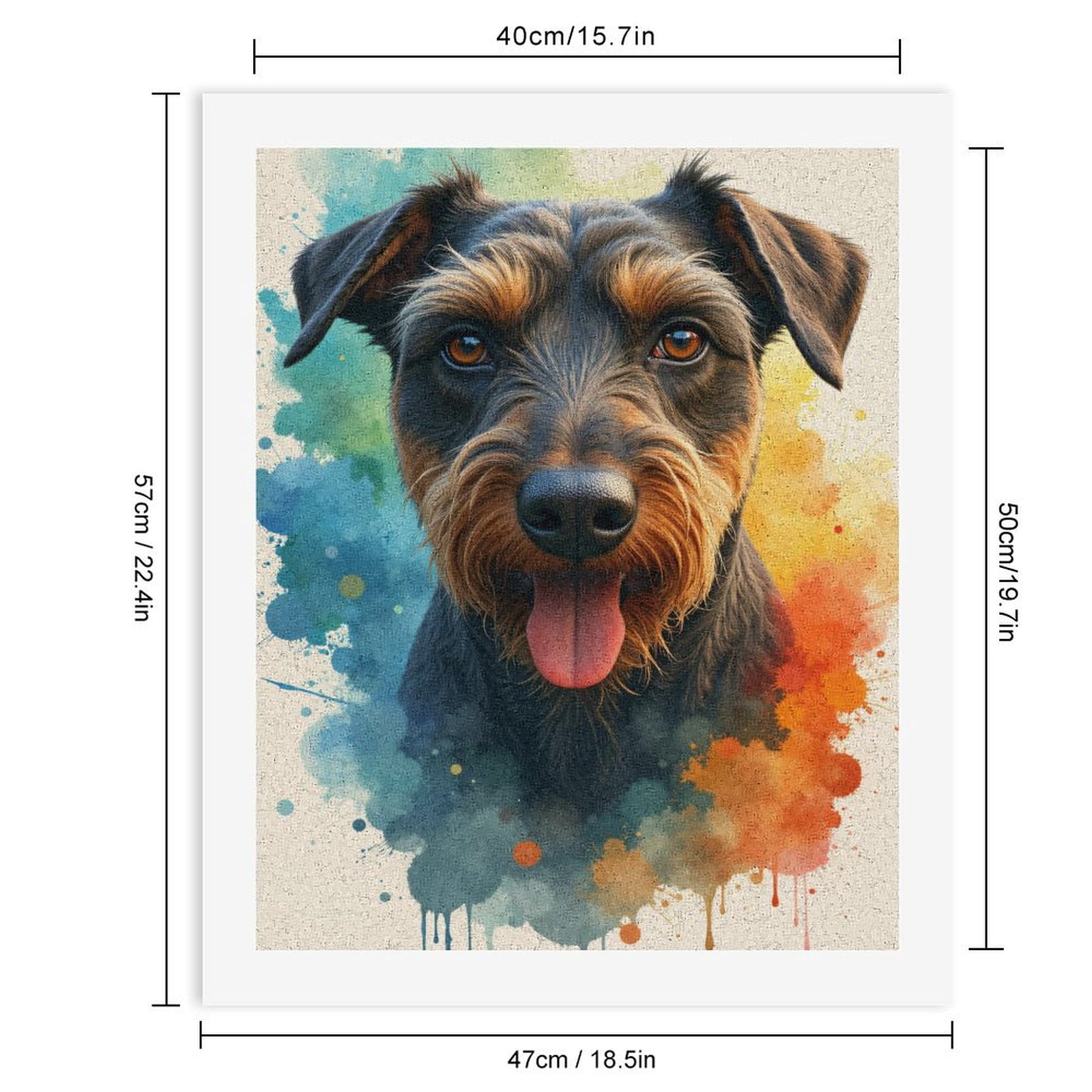 Paint By Numbers Kit for Adults Beginner - DIY Dog Portrait Color Splash Art Canvas Painting Kits for Adults, Frameless Paint By Number for Adults for Home Wall Decor 16x20 Inch