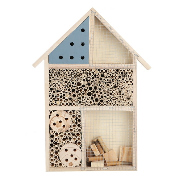 Garosa Wooden Bee House, Bee House, Wooden Insect Bee House Wood Bug Room Hotel Shelter Garden Decoration Nests Box