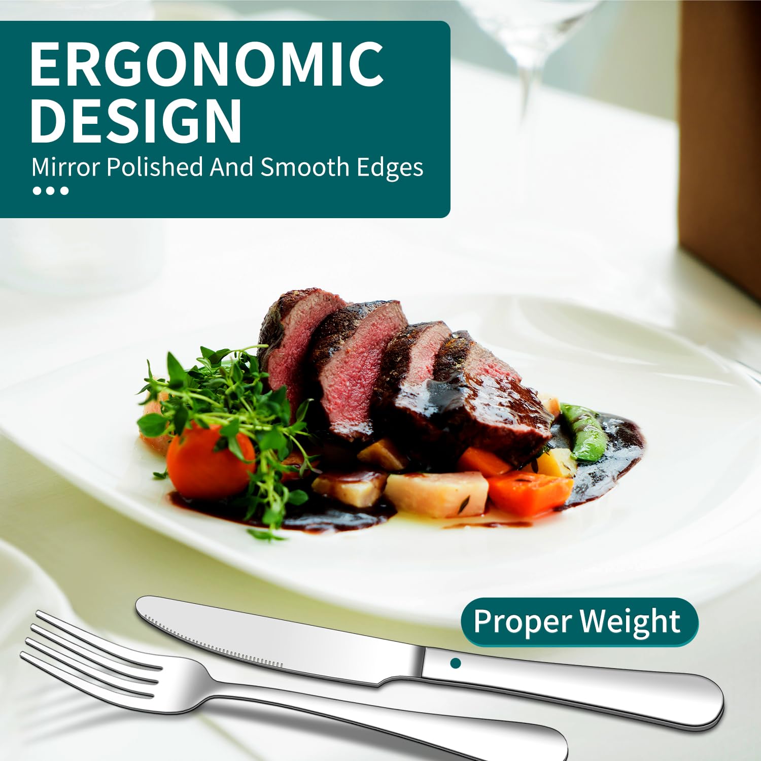 ENLOY 20-Piece Stainless Steel Flatware Set for 4 photo 3