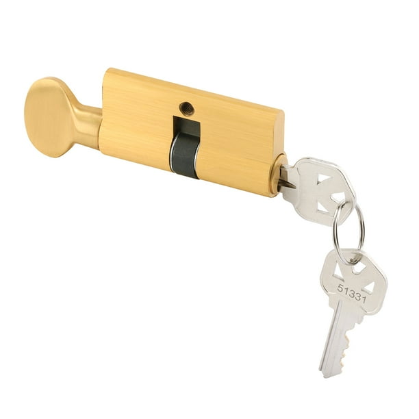 PrimeLine Key Cylinder w/Thumbturn, Solid Brass Construction, Polished
