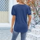 thumbnail image 4 of Blusas Tipo Túnica para Mujer, Informales, con Cuello en V, Corta, Blusas de Verano con Mangas Abullonadas y Volantes. Azul Marino XXL, 4 of 9