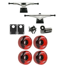 Core 6.0 Longboard Trucks Wheels Package 62mm x 38mm 83A 186C Red Clear