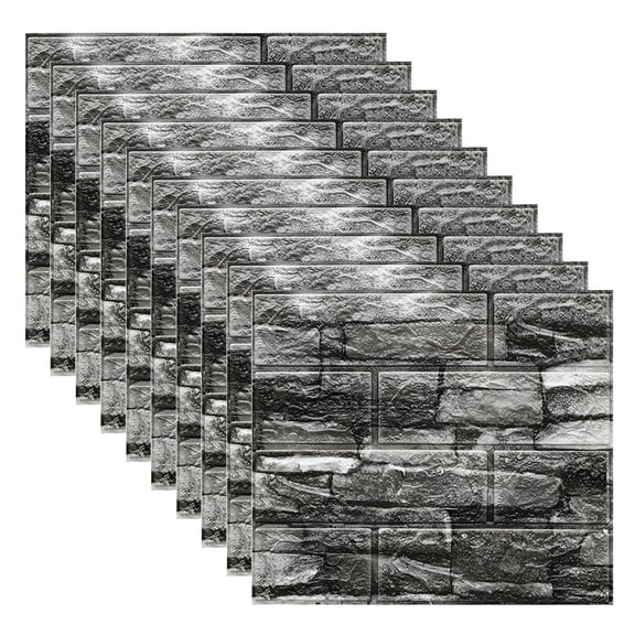 LAMIRO 3D Wall Panels Peel and Stick Wallpaper,Self Adhesive Waterproof Foam Faux Brick for Living Room,Bedroom,Laundry,Kitchen,Fireplace,TV Wall Decoration (10 Pack,14x15.2inch)
