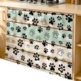 thumbnail image 2 of Sage Green Beige Farmhouse Cabinet Curtain 35"Wx35"L,Dustproof Under Sink Skirt W/ Self Adhesive Tape,Black Dog Paw Vintage Wooden Cabinet Curtain Cover for Kitchen Sink,Bathroom Vanity,Laundry Room, 2 of 9