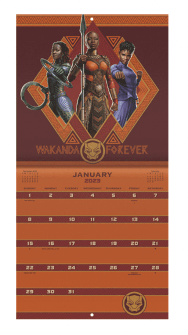 2023 Marvel Black Panther: Wakanda Forever Wall Calendar