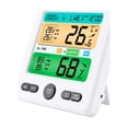 thumbnail image 1 of yeacher Multifunctional LCD Color Screen Indoor Thermometer Hygrometer with Alarm, Clock, Calendar, and Week Display - Model TS-6211-W (White, Battery Not Included), 1 of 4