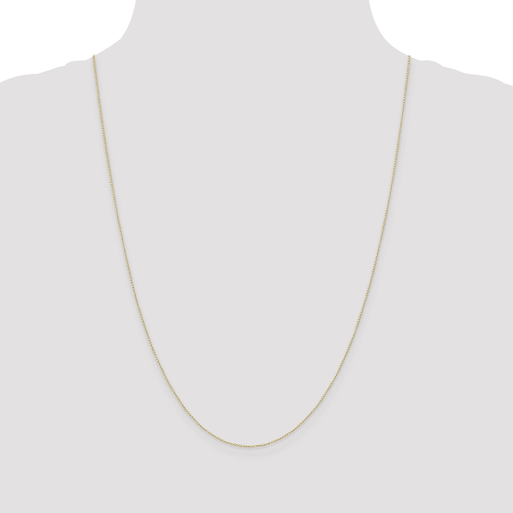 10K Yellow Gold .42 mm Carded Curb Chain 24 Inch