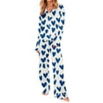 thumbnail image 6 of Tnhcen Valentine's Day Pajamas Women's 2-Piece Set, Heart Print Long Sleeve Button Front Top & Elastic Waist Sleep Pants with Pocket Plus Size S-2XL Holiday Sleepwear Gift, 6 of 8