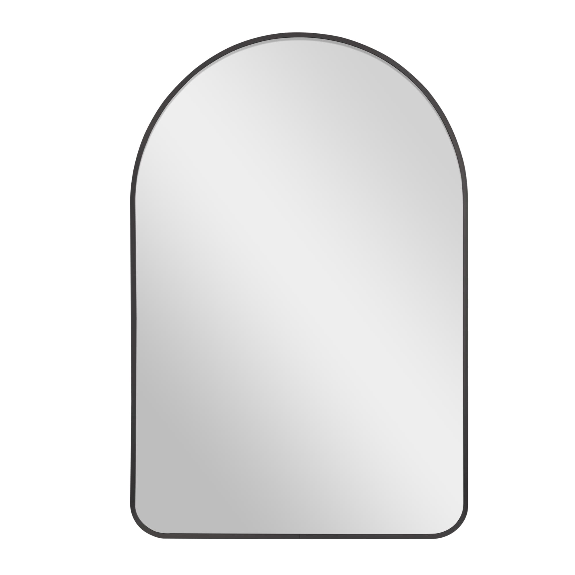 MAYEERTY 35"x24" Rectangle Metal Framed Rounded Corner Wall Mirror for Bathroom Living Room