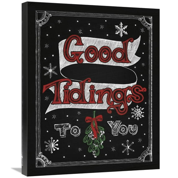 Global Gallery's 'Christmas Chalkboard IV' By Elyse DeNeige Stretched Canvas Wall Art