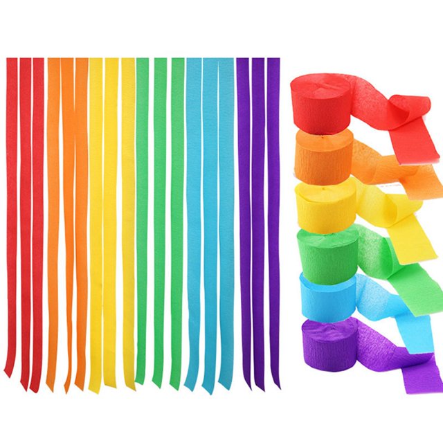 6 Rolls Party Streamer Assorted Crepe Paper Streamer Photo Booth Backdrop Decor