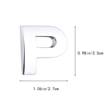 Stri 3D DIY Metallic Alphabet Car Sticker Car Emblem Letter Badge Decal - P (Silver)