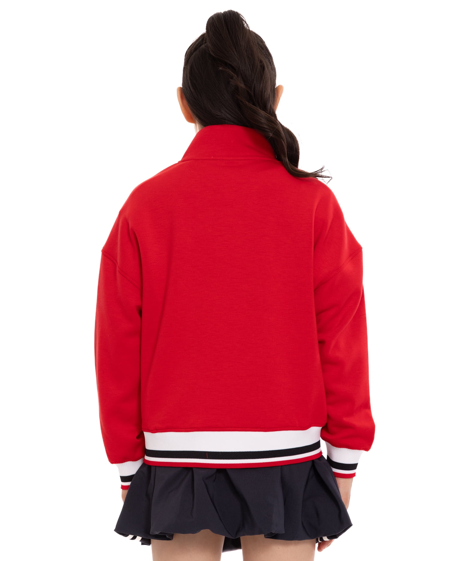 Hello Kitty Girls' Quarter Zip Graphic Pullover Sweatshirt with Long Sleeves, Sizes 4-12