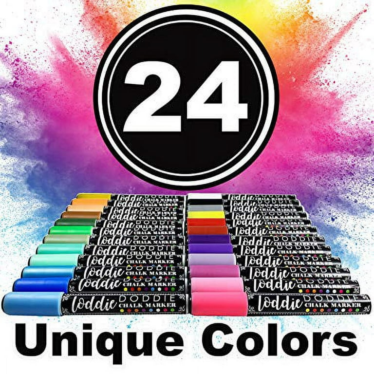 Loddie Doddie Jumbo Chalk Markers - 8ct Neon Colors - Perfect for  Chalkboard Signs, Blackboards, Car Windows, Glass, Bistro | 15mm Jumbo  Chisel Tip