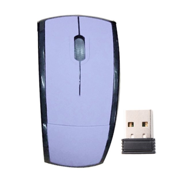 Ratón inalámbrico portátil plegable de 2,4 GHz, 1600DPI, 3 botones, ratón de escritorio para juegos, ratón plegable para oficina en casa, Juegos de teclado y mouse para computadora violeta