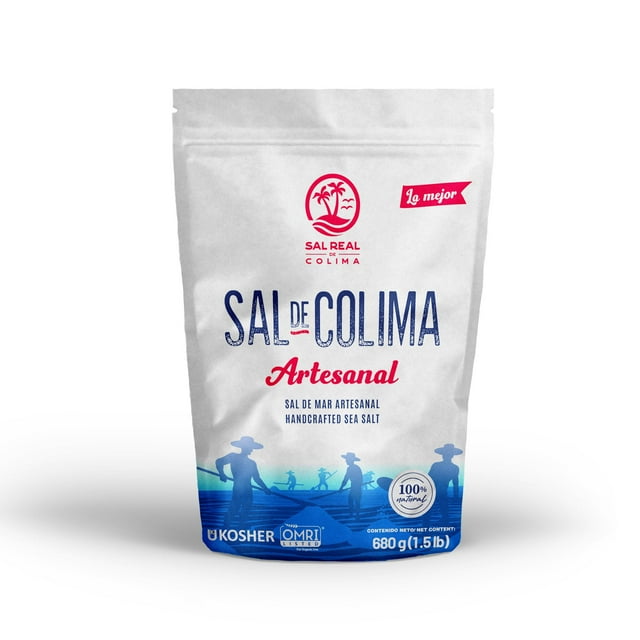 Sal de mar artesanal Sal Real de Colima ziploc 1.5 lb Sal Real de Colima Ziploc laminada 1.5 lb