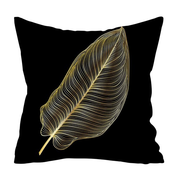 Vikakiooze 2022 Clearance,Gold Plant Printed Polyester Pillow Case Cover Sofa Cushion Cover Home Decor A