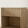 thumbnail image 6 of Joyyskill 22 Inch Fluted Nightstand, Wooden Night Stand with Large Storage Drawer & Open Shelf, Mid Century Modern Bedside Tables,Light Oak, 6 of 7