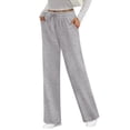 thumbnail image 3 of MOSHU Sweatpants for Women Straight Leg Elastic Waist Spring Fall Pants Casual Lounge Pants Womens Sweatpants with Pockets, 3 of 10