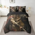 thumbnail image 2 of Manfei Ancient Soldier 7-Piece Twin Bedding Sets,Oil Painting Art Bedding Comforter Set,Vrown Black Sheet Sets For Kids Boys,Breathable Home Decor Reversible, 2 of 8