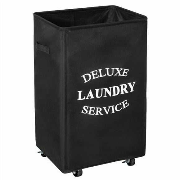 Wowlive Large Rolling Laundry Basket Wheels 90L Collapsible Tall Laundry Hamper Handle Foldable Dirty Clothing Basket Fold Up Rectangular Hampers For Laundry Dorm Room (Black)