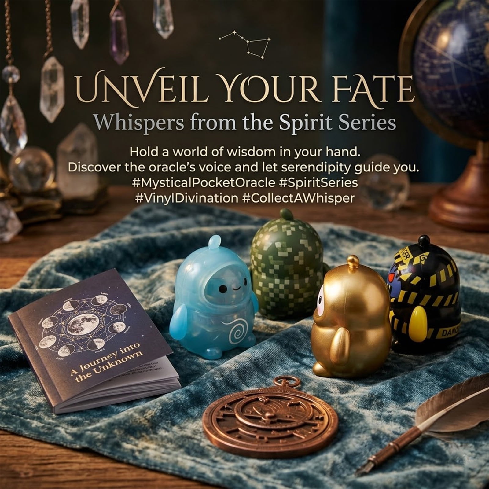 LamaTama - Mystical Pocket Oracle Series 1, Lama Tama Blind Box Cute Mini Figurine Can Answers your yes-or-no Questions, Cute Desktop Decor Toy For Collection & Gift Use,Random Styles