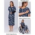 thumbnail image 4 of Pinspark Hospital Gowns for Women Labor Delivery Shoulder Surgery Dress Adaptive Clothing Night Robes for Elderly Plus Size, 4 of 6