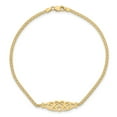 thumbnail image 4 of 14k Yellow Gold Anklet 10 inch mm Polished Filigree Heart 10inch, 4 of 4